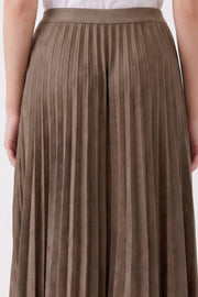 Oui Pleated Skirt Dark Brown