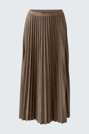 Oui Pleated Skirt Dark Brown