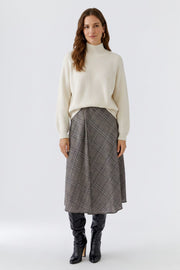 Oui Check Midi Skirt
