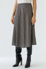 Oui Check Midi Skirt