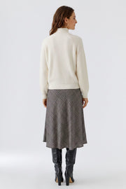 Oui Check Midi Skirt