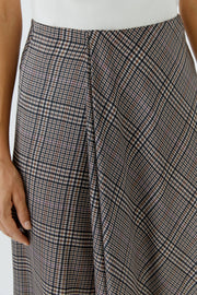 Oui Check Midi Skirt
