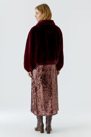 Oui Faux Fur Jacket Bramble Berry
