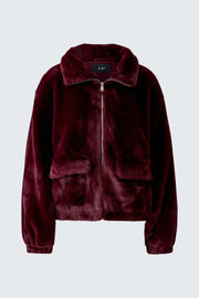 Oui Faux Fur Jacket Bramble Berry