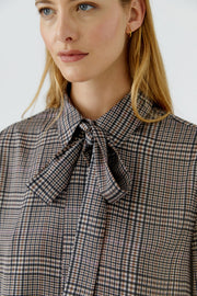Oui Bow Check Blouse