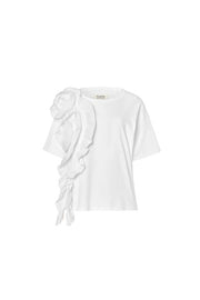 Psophia White T-Shirt With Rosette Detail