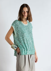 Psophia Sequined Top Aqua