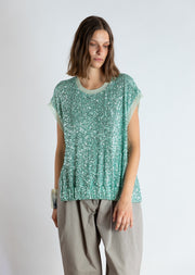 Psophia Sequined Top Aqua