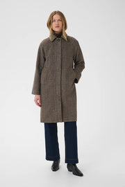 Part Two Catherin Coat Small Check Brown