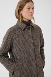 Part Two Catherin Coat Small Check Brown