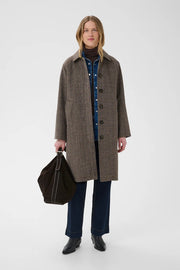 Part Two Catherin Coat Small Check Brown