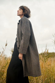 Part Two Catherin Coat Small Check Brown