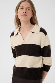 Part Two Charlott Striped Sweater Whitecap/Grey