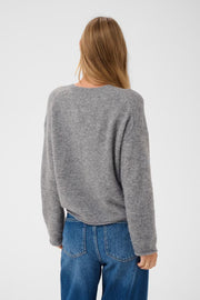 Part Two Chanilla Vneck Sweater Grey Melange