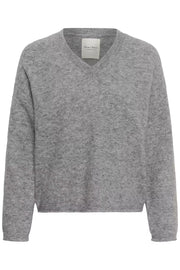 Part Two Chanilla Vneck Sweater Grey Melange