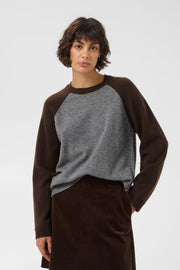 Part Two Cleo Knit Sweater Grey/Brown