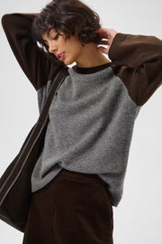 Part Two Cleo Knit Sweater Grey/Brown