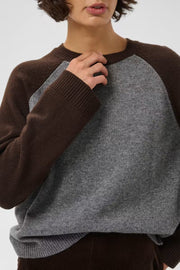 Part Two Cleo Knit Sweater Grey/Brown