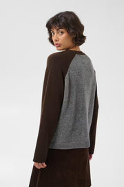 Part Two Cleo Knit Sweater Grey/Brown