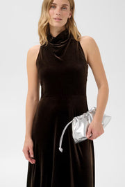 Part Two Dicle Velvet Long Dress Dark Brown