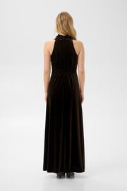 Part Two Dicle Velvet Long Dress Dark Brown