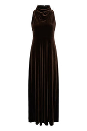 Part Two Dicle Velvet Long Dress Dark Brown