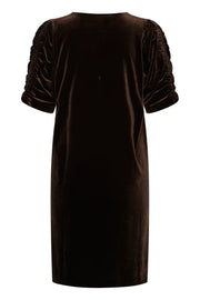 Part Two Didem Short Velvet Dress Dark Brown