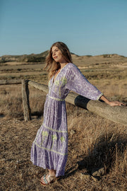 Piti Cuiti Sahara Dress Purple/Lime Print