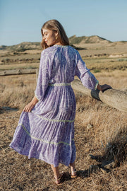 Piti Cuiti Sahara Dress Purple/Lime Print