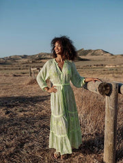Piti Cuiti Sahara Neon Dress Lime Print