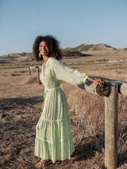 Piti Cuiti Sahara Neon Dress Lime Print