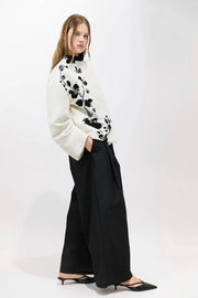 Psophia Jacket With Floral Print Ivory/Black