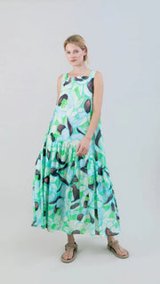 Psophia Abstract Print Dress Mint