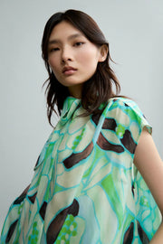 Psophia Blouse Abstract Print Mint