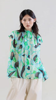 Psophia Blouse Abstract Print Mint