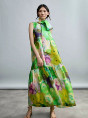 Psophia Dress Abstract Print Green MLT