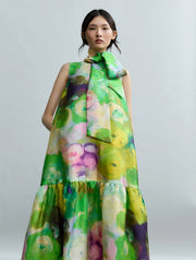 Psophia Dress Abstract Print Green MLT