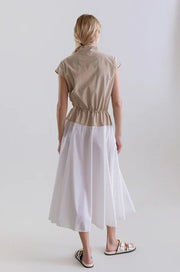 Psophia Two Tone Dress Sand & White