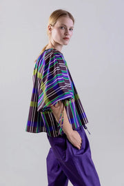 Psophia Retro Prism Blouse Chocolate MLT