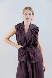 Psophia Taffeta Wrap Top Fig