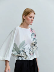Psophia Blouse With Floral Print White