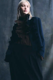 Psophia Jacket With Ruffle Detail Navy