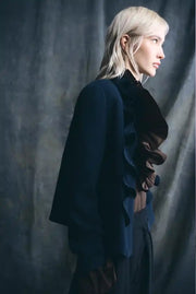 Psophia Jacket With Ruffle Detail Navy