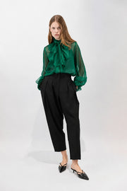 Psophia Georgette Blouse Emerald Green
