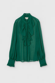 Psophia Georgette Blouse Emerald Green