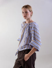 Psophia Striped Blouse Light Blue