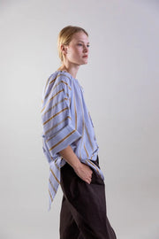 Psophia Striped Blouse Light Blue