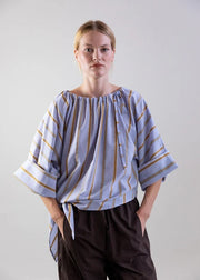 Psophia Striped Blouse Light Blue