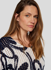 Rabe Knit Pullover White/Navy