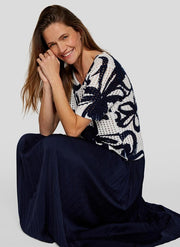 Rabe Knit Pullover White/Navy